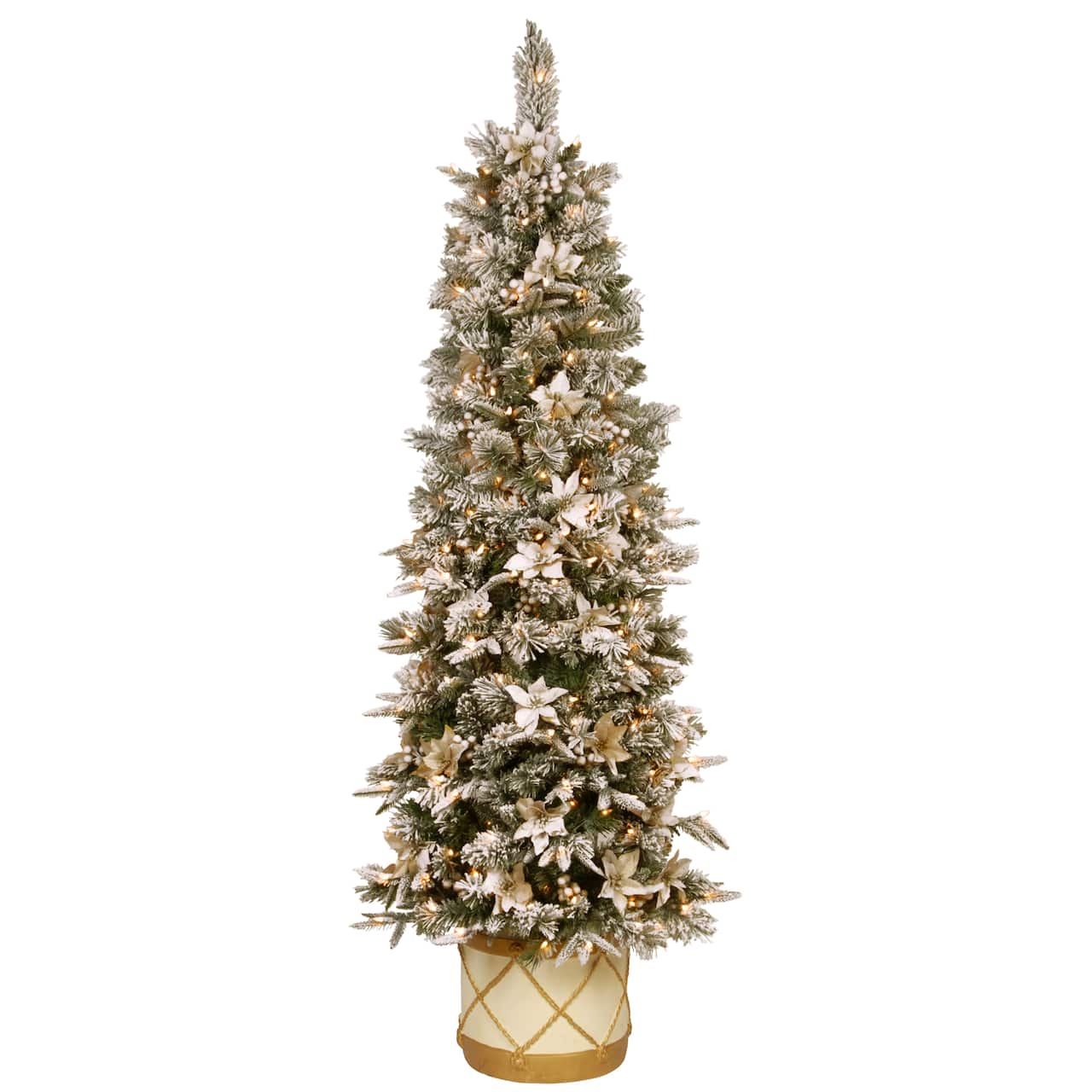 6ft. Pre-Lit Colonial Artificial Christmas Half Tree, Clear Lights